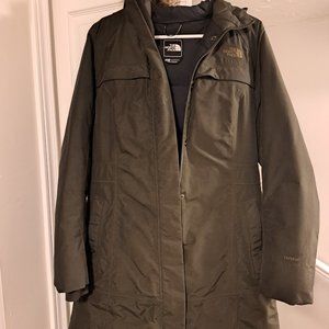 Womens The North Face Parka Size Medium Dark Green